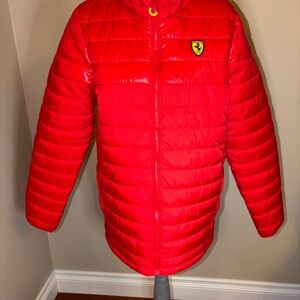 NWT Ferrari Quilted Jacket Medium in Bold Red